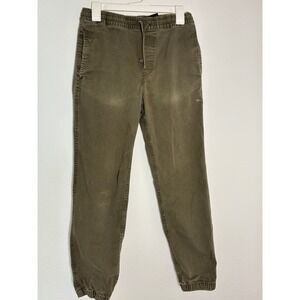 HM Mens Regular Fit Joggers Olive Green Khaki Elastic Waist XS Pants